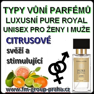 UNISEX PURE ROYAL PARFÉMY TYPY VŮNÍ