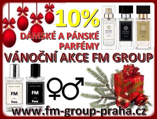 VÁNOČNÍ AKCE DÁMSKÉ A PÁNSKÉ PARFÉMY V 10% SLEVĚ FM GROUP PRAHA