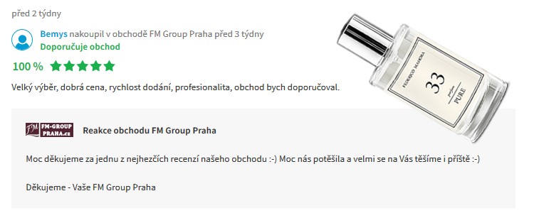 recenze heureka fm group praha parfémy