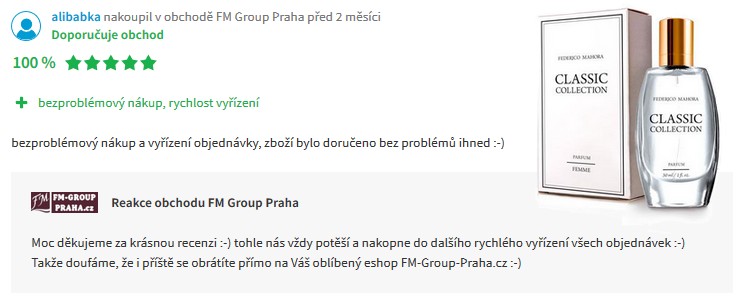 recenze heureka fm group praha parfémy