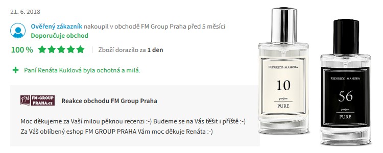 recenze heureka fm group praha parfémy